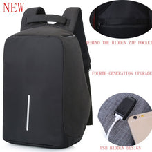 Canvas USB Backpack Laptop Anti-Theft Bag